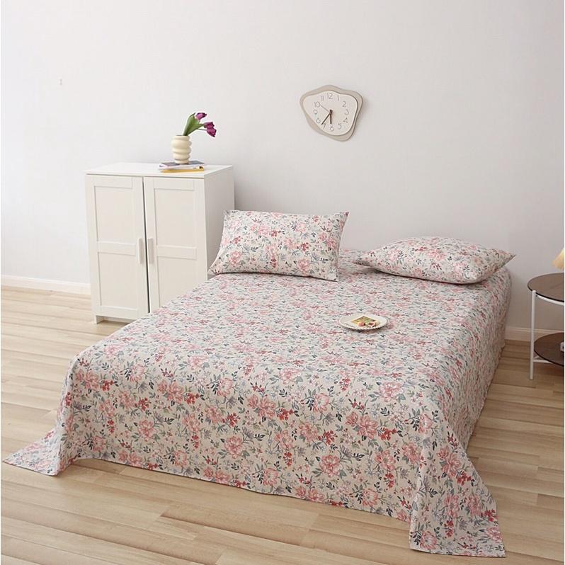 Set Ga Gối Cotton Living 100%cotton Hàng Nhập Khẩu Cao Câp 3 Món Hoa Vintage