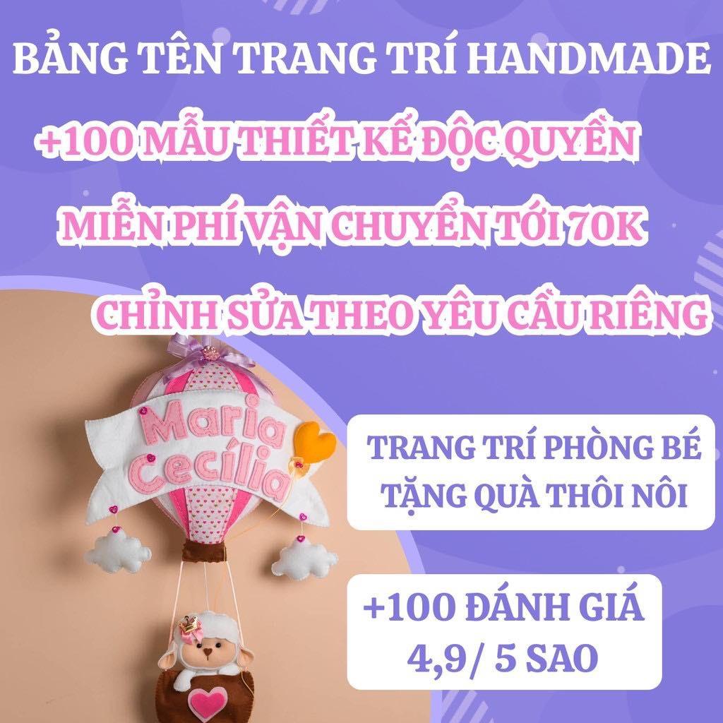 Bảng Tên Cho Bé Treo Tường Handmade Trang Trí Phòng Ngủ, Cửa Phòng Chọn Mẫu