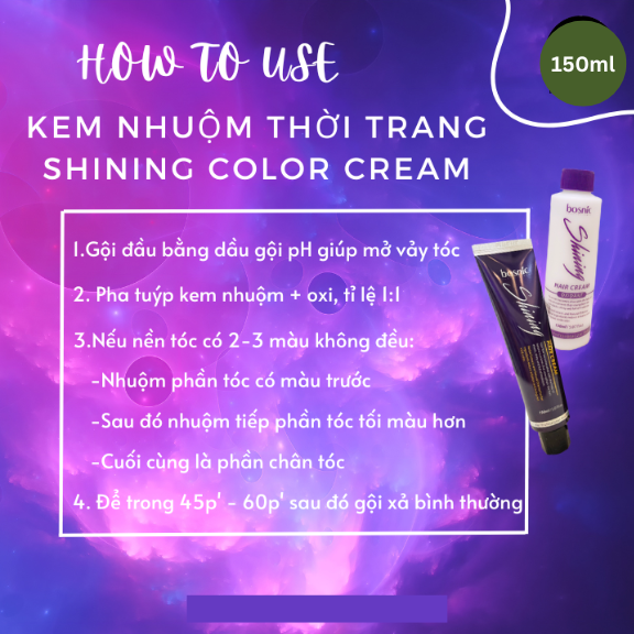 GY5.03 (NÂU TRẦM) - NHUỘM THẢO DƯỢC MÀU THỜI TRANG BOSNIC 150ML