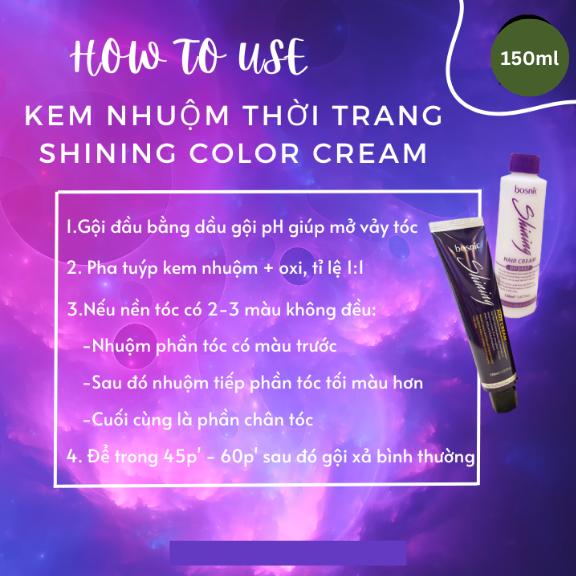 GM8 - NHUỘM THẢO DƯỢC MÀU THỜI TRANG BOSNIC 150ML