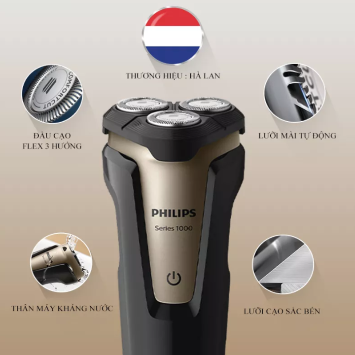 Máy cạo râu khô và ướt cao cấp Philips - Hàng nhập khẩu