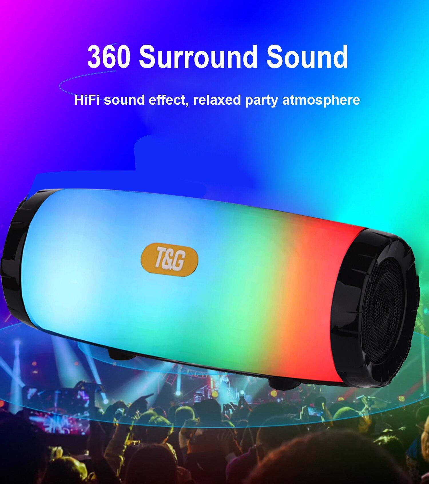 Tg165C Speaker Bluetooth External Subwoofer Bluetooth 5.0 Speaker With Wireless Led Light / Reo Music Center Playbox