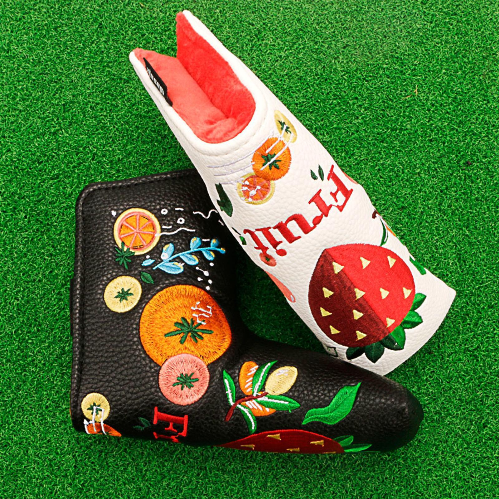 Golf Blade Putter Headcover Golf Club Head Cover PU Waterproof White