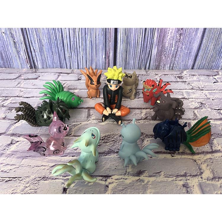 Mô hình Naruto - Trọn bộ 11 Mô hình Naruto &amp; Thập vĩ thú - Cửu vĩ thú - Cửu Bát Thất Lục Ngũ Tứ Tam Nhị Nhất vĩ Fullbox