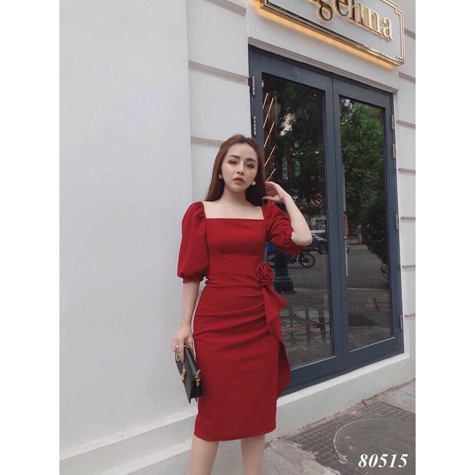 ĐẦM ÔM DỰ TIỆC SANG TRỌNG ĐÍNH HOA EO SIÊU SANG