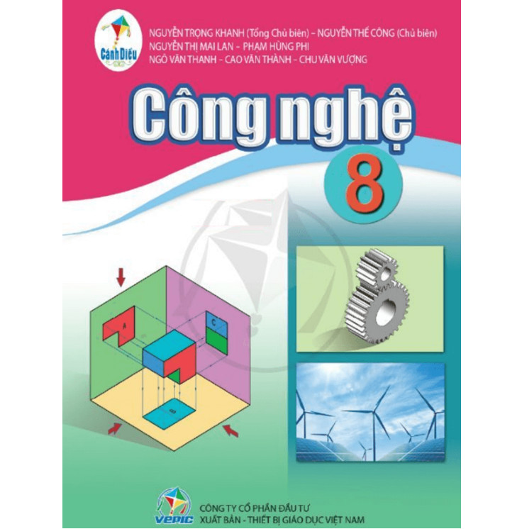 Sách - SGK Công nghệ 8 Cánh Diều và 2 tập giấy kiểm tra kẻ ngang vỏ xanh