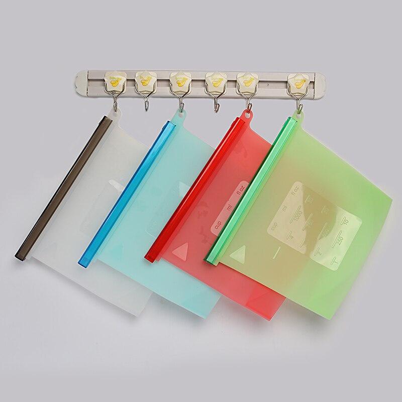 1pc Reusable Silicone Food Bag Wrap Fridge Food Storage Container Refrigerator Bag Kitchen Colored Ziplock Bag Vegetable Saver