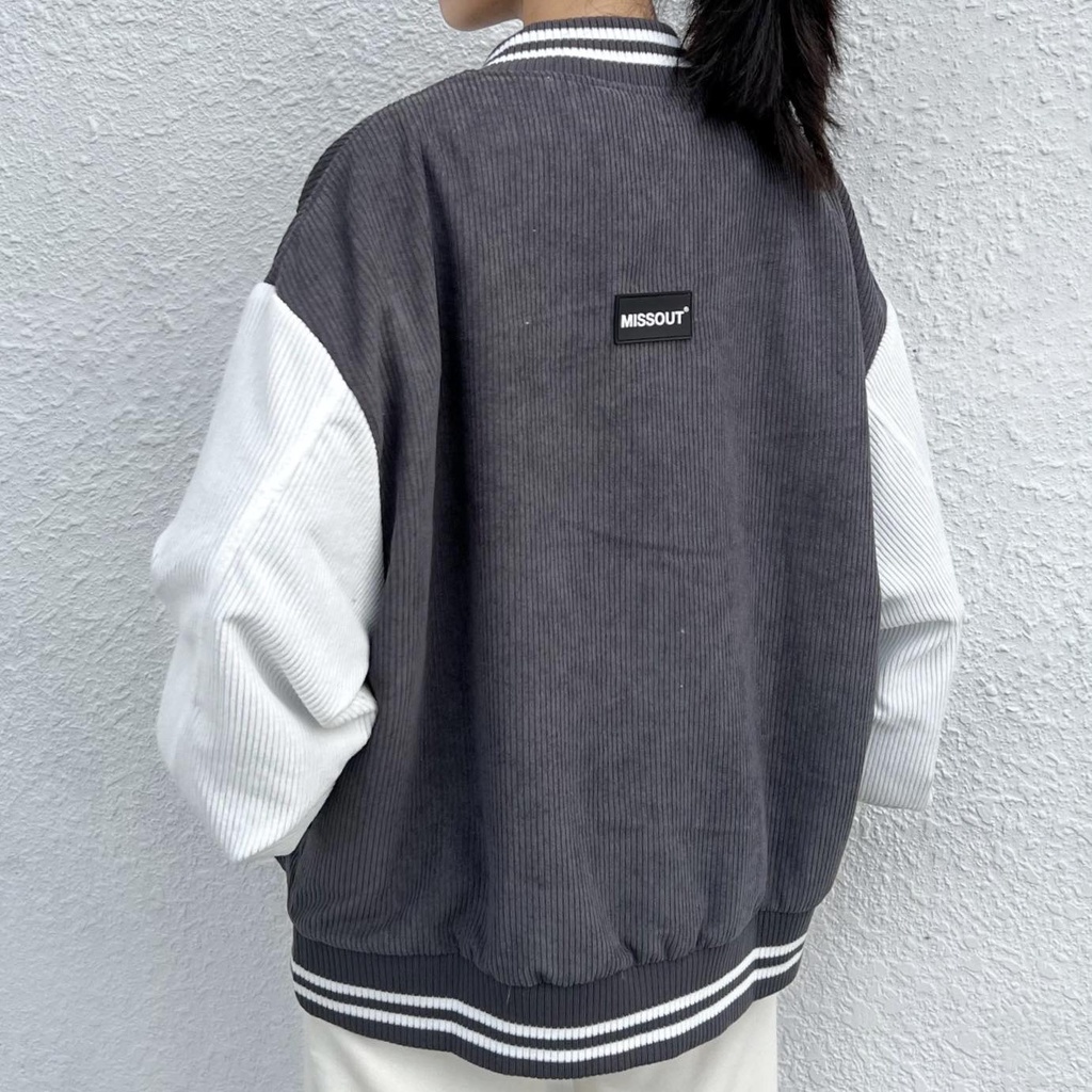 Áo khoác nam nữ - Bomber jacket Streetwear ZSHOP chất liệu nhung gân dày dặn form rộng rãi MISSOUT,  Áo khoác nam nữ - Bomber jacket YAYSHOP chất liệu nhung gân dày dặn form rộng rãi MISSOUT