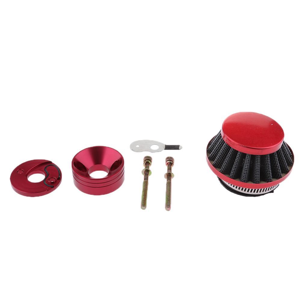 Red Aluminum Adapter With Air Filter for 2-stroke 47cc & 49cc Pocket Bike