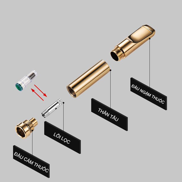 Tẩu Lọc Thuốc Cầm Tay Cao Cấp ZB-338 - Quà tặng cho sức khỏe nam giới