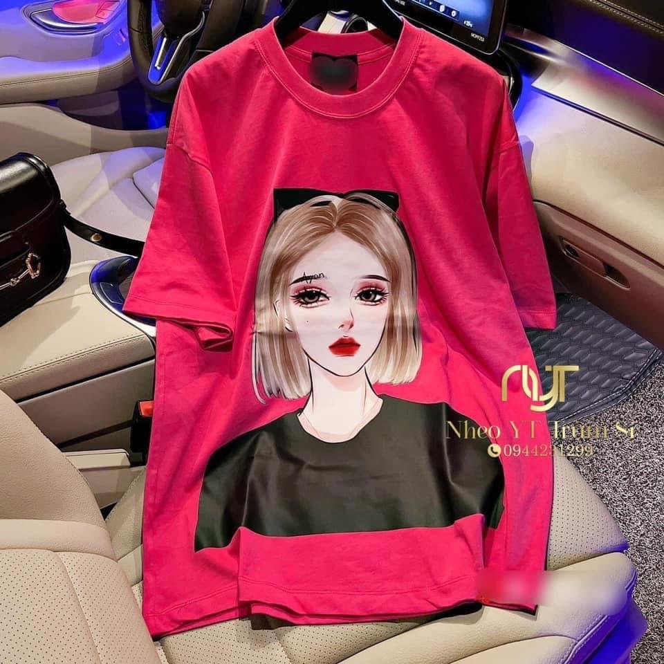 Áo Phông form rộng Mos Mới về Siêu Hót In Hình Cô Gái H110