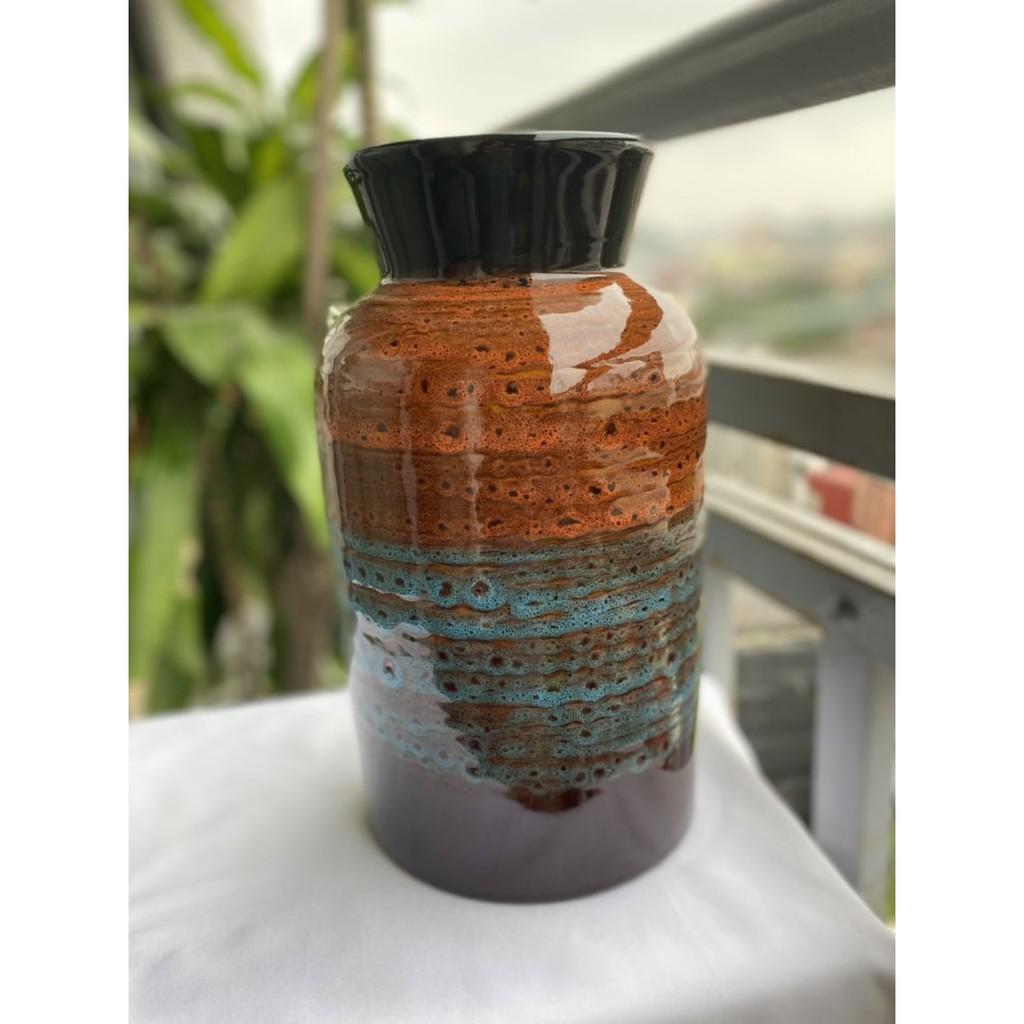 LỌ HOA BÁT TRÀNG CAO CẤP DÁNG PHÍCH LOE HỌA TIẾT THỔ CẨM
