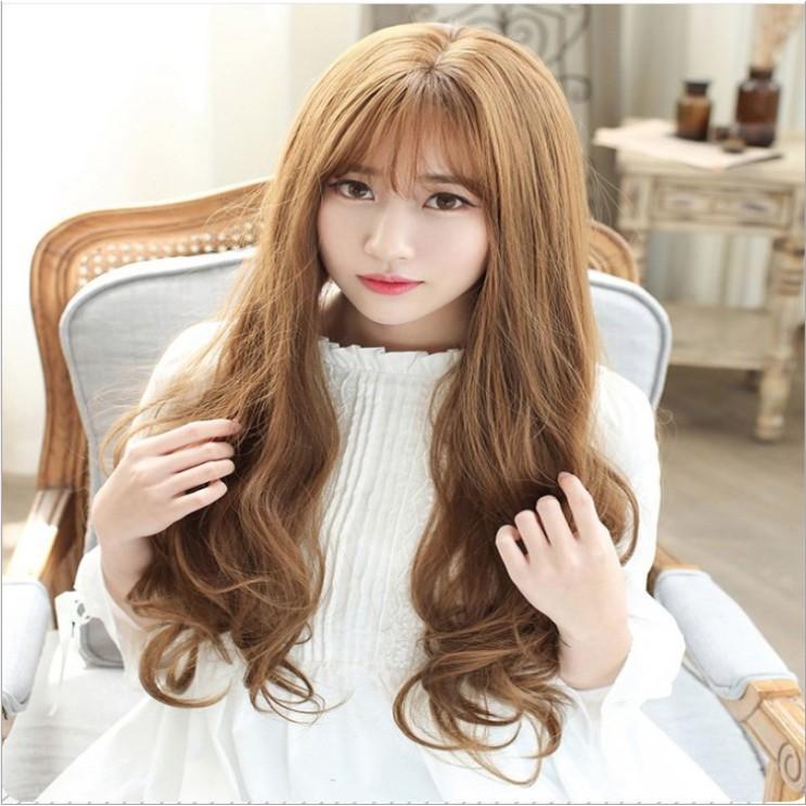 Tóc giả nữ nguyên đầu xoăn gợn Hàn Quốc, Tóc giả đẹp cả đầu - TG982
