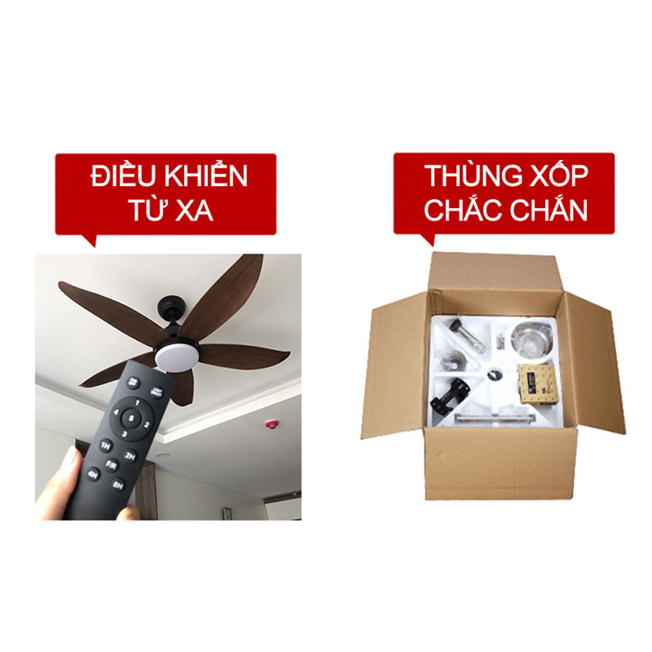 Quạt trần đèn trang trí phòng khách đẹp hiện đại - HLFAN660