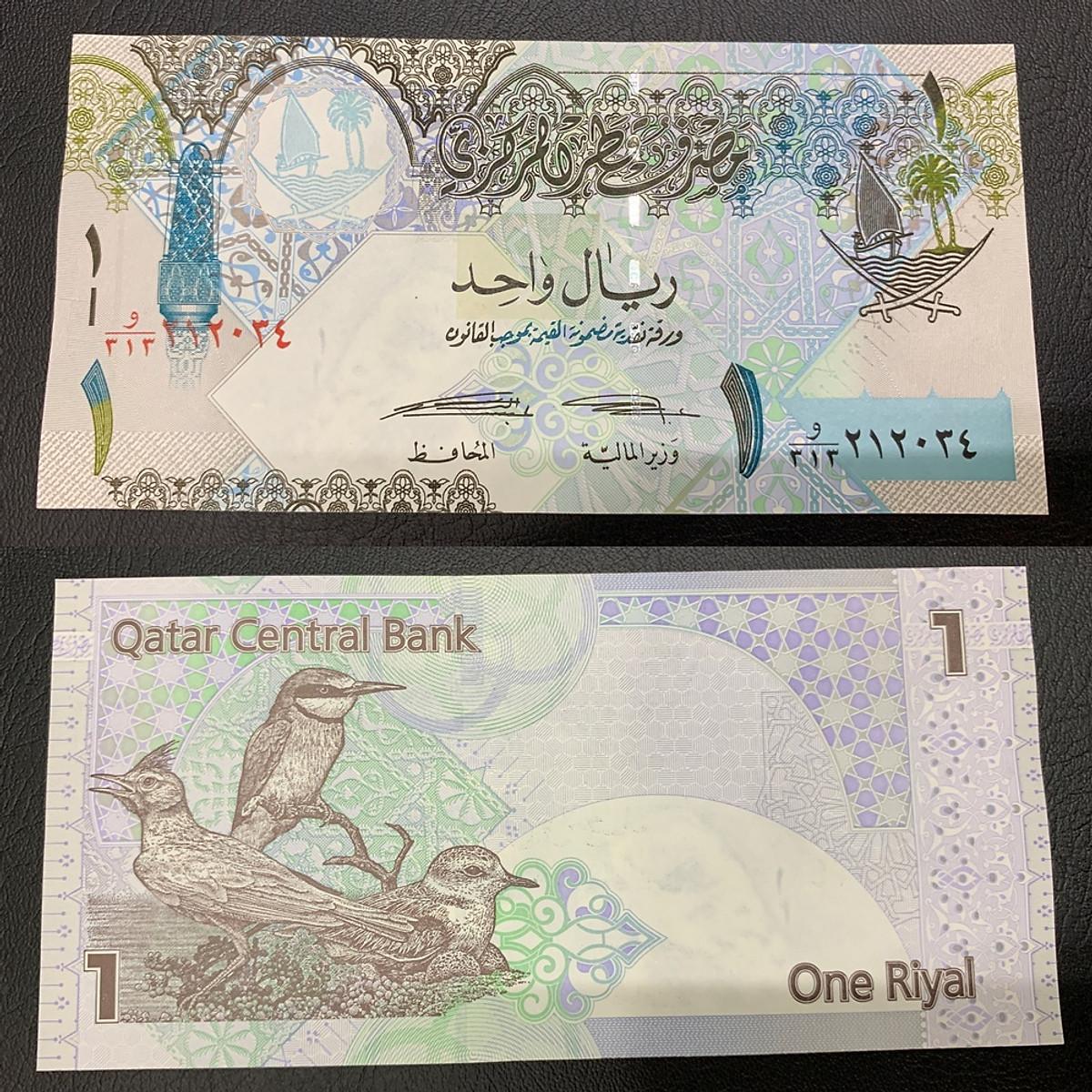 Tờ 1 Rial Quatar , tiền của quốc gia trung đông sưu tầm , tiền châu Á , Mới 100% UNC, sưu tầm