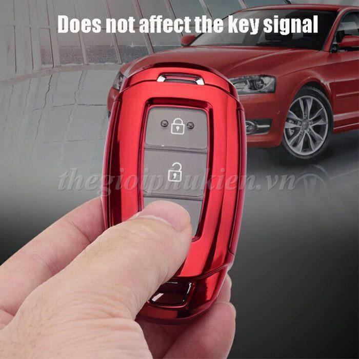 Ốp silicon màu bảo vệ chìa khóa xe Hyundai Accent, Hyundai Kona, Hyundai Santafe 2019 kèm móc đeo INOX