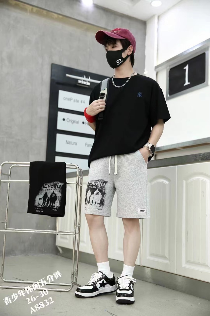 Quần short bé trai size đại 7-12 tuổi in hình số 86 vải cotton mềm co giãn kiểu dáng khỏe khắn thời trang