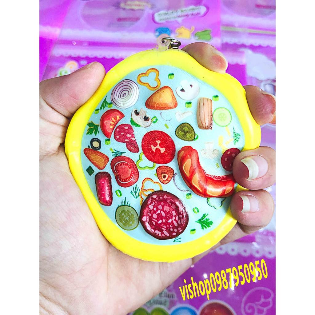 ĐỒ CHƠI SQUISHY MÓC KHÓA BÁNH PIZATRON mã HVX27 Ggiá như sỉ