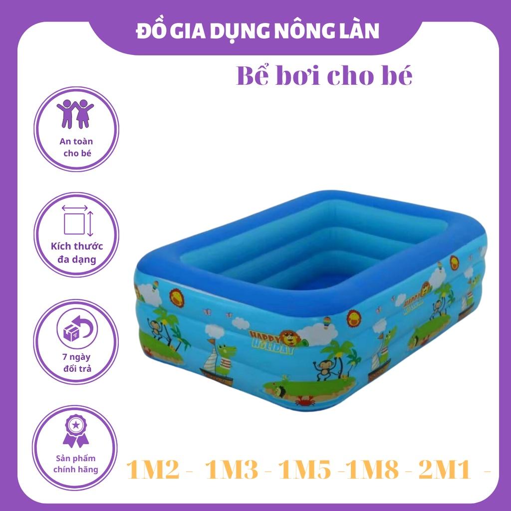 Bể Bơi Thành Cao Cho Bé 3 Tầng, Phao Bơi Trẻ Em, Phao Bơm Hơi Tại Nhà, Chống Trượt Bền Bỉ, An Toàn Cho Bé