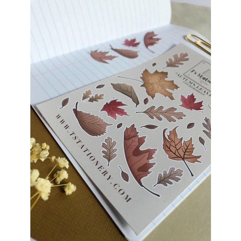 Sticker sheet autumn leaves - chuyên dán, trang trí sổ nhật kí, sổ tay | Bullet journal sticker - stc014