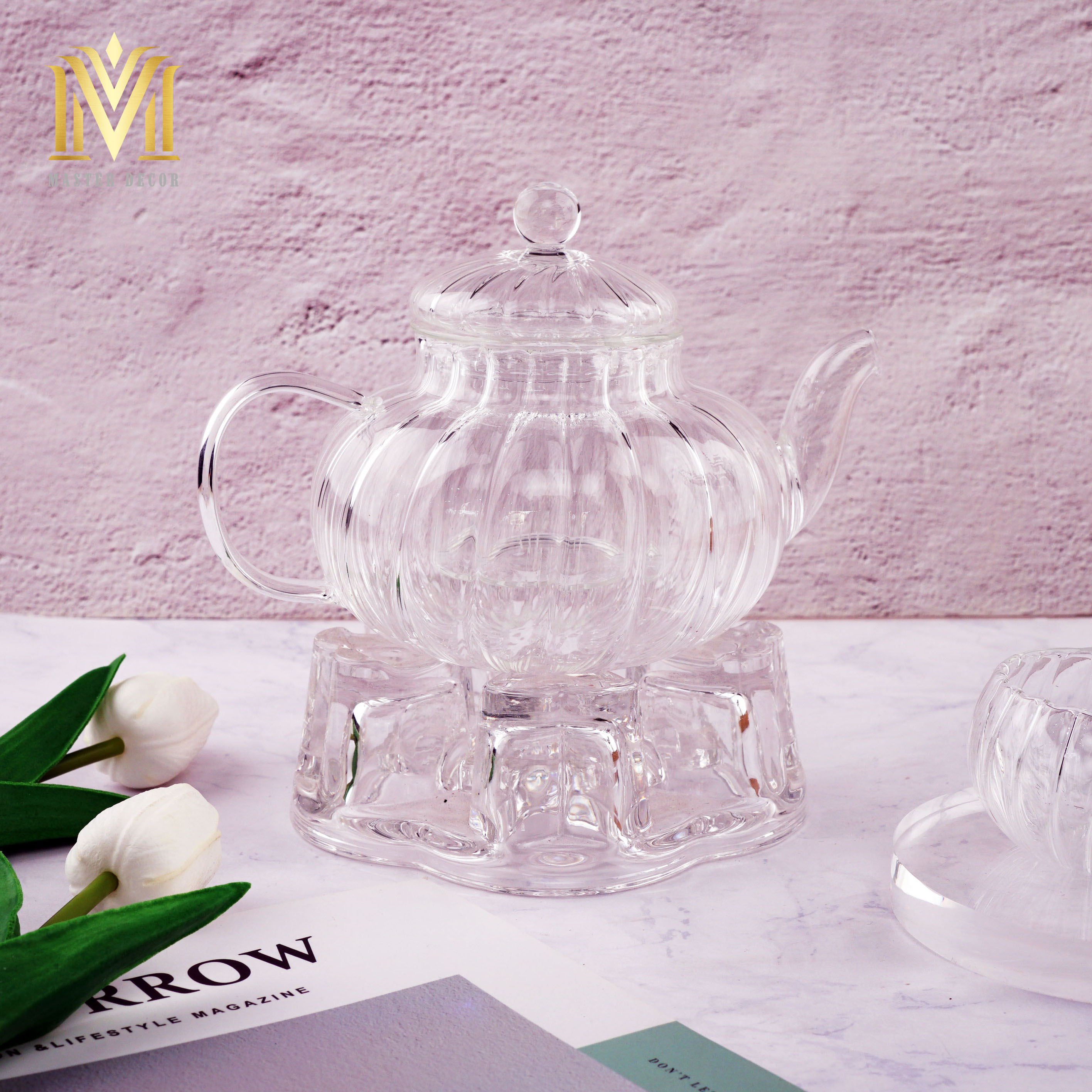 ẤM TRÀ AT108 THỦY TINH CAO CẤP MÀU TRẮNG DUNG TÍCH 500ML