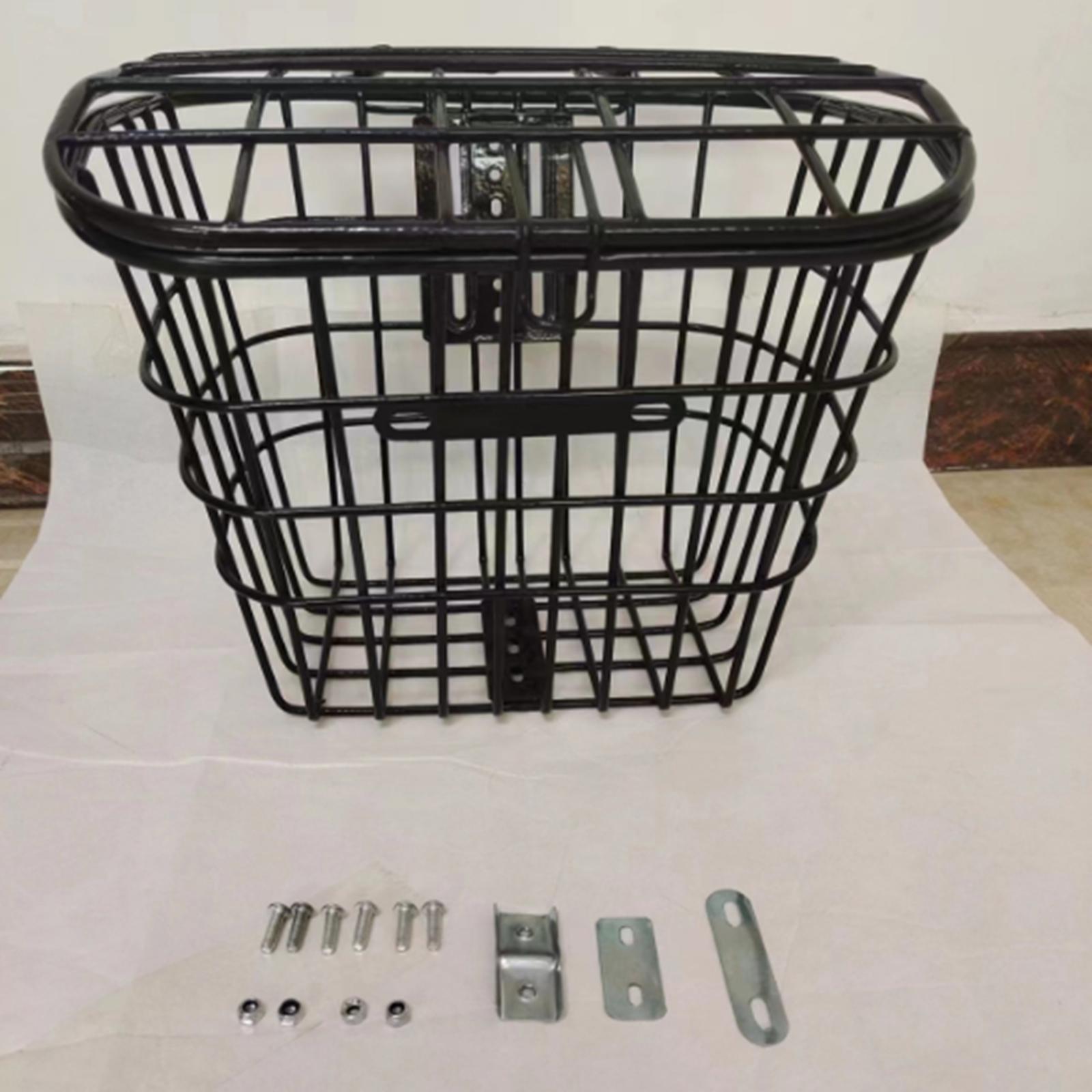 Metal Bike Basket Sturdy Heavy Duty Detachable Portable Basket for Folding Bikes