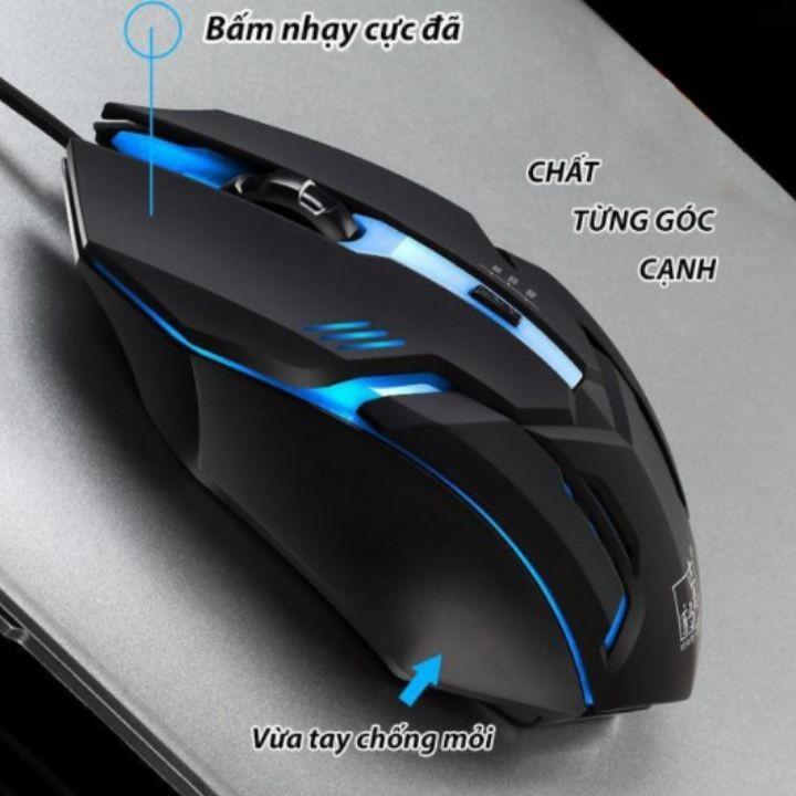 Bộ Bàn Phím Gaming có dây Kèm Chuột Máy Tính Con Báo Có LED 7 Màu Ấn Tượng