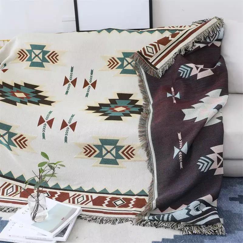 Khăn phủ Vintage Vải Cotton Cao Cấp Nhập Khẩu Sử dụng 2 mặt 130x180