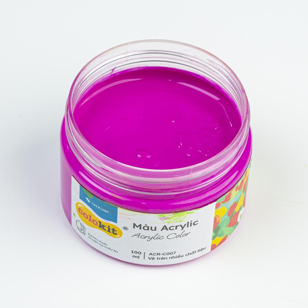 Màu nước acrylic cao cấp không phai màu dạng hũ 100ml Thiên Long Colokit ACR-C007