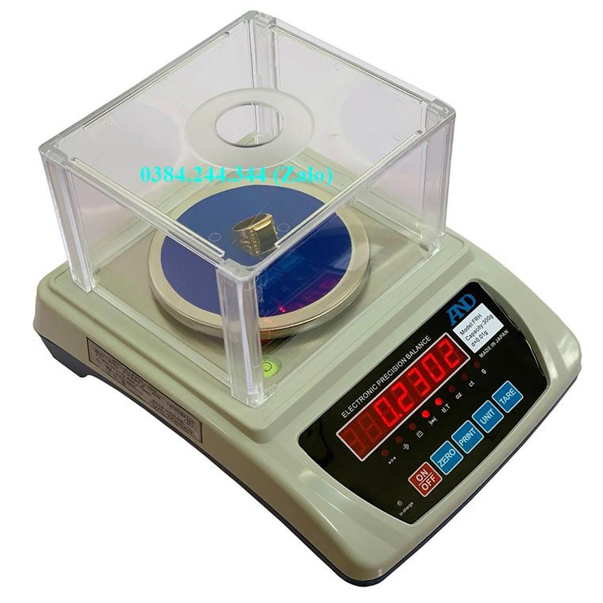 Cân điện tử kỹ thuật 2 số lẻ, AND FRH 600g/0.01g có độ nhạy cao dùng cân vàng, mủ cao su, hóa chất, thí nghiệm