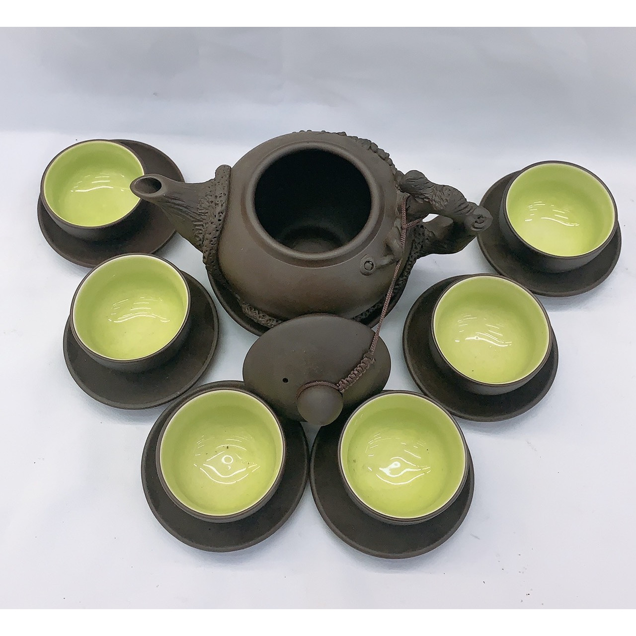 Bộ ấm chén pha trà gốm sứ lòng xanh - ANTH686