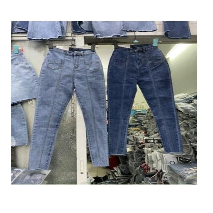 QUẦN JEANS DÀI HAI TÚI SỌC CHÂN KIỂU CO GIÃN LƯNG CAO SHOP PHƯƠNG CHÂU