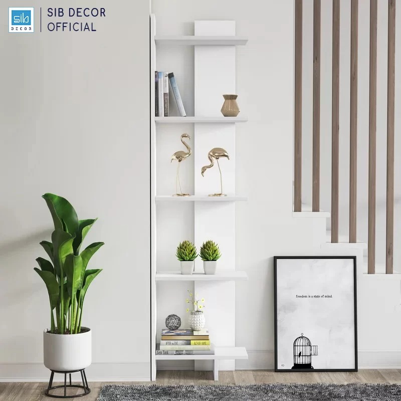 Kệ Sách Để Góc Tường SIB Decor Đơn Giản Mà Đẹp