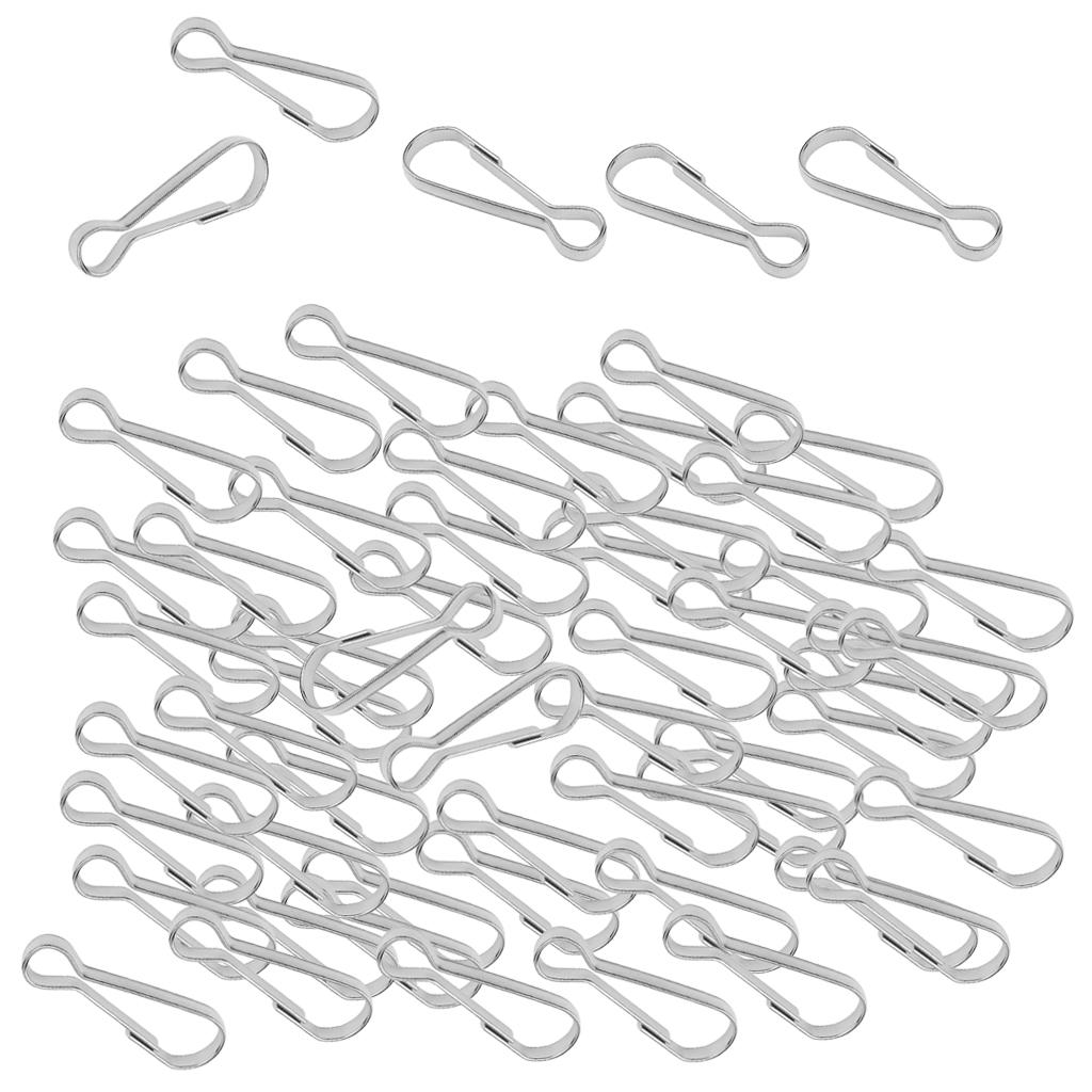 200pcs Stainless Steel Carabiners Spring Snap Clasp Outdoor Hardware