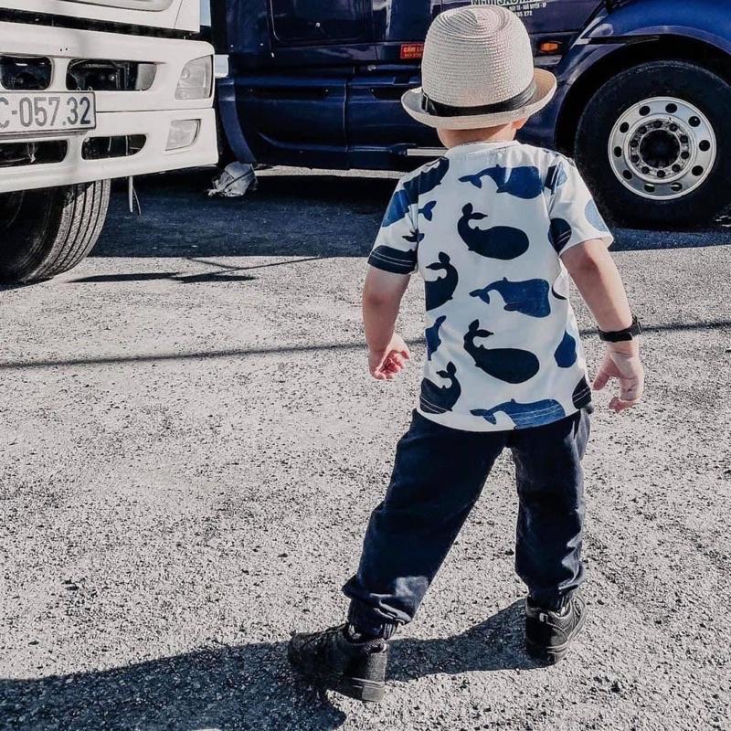 Bộ cộc tay bé trai chất cotton mềm mịn