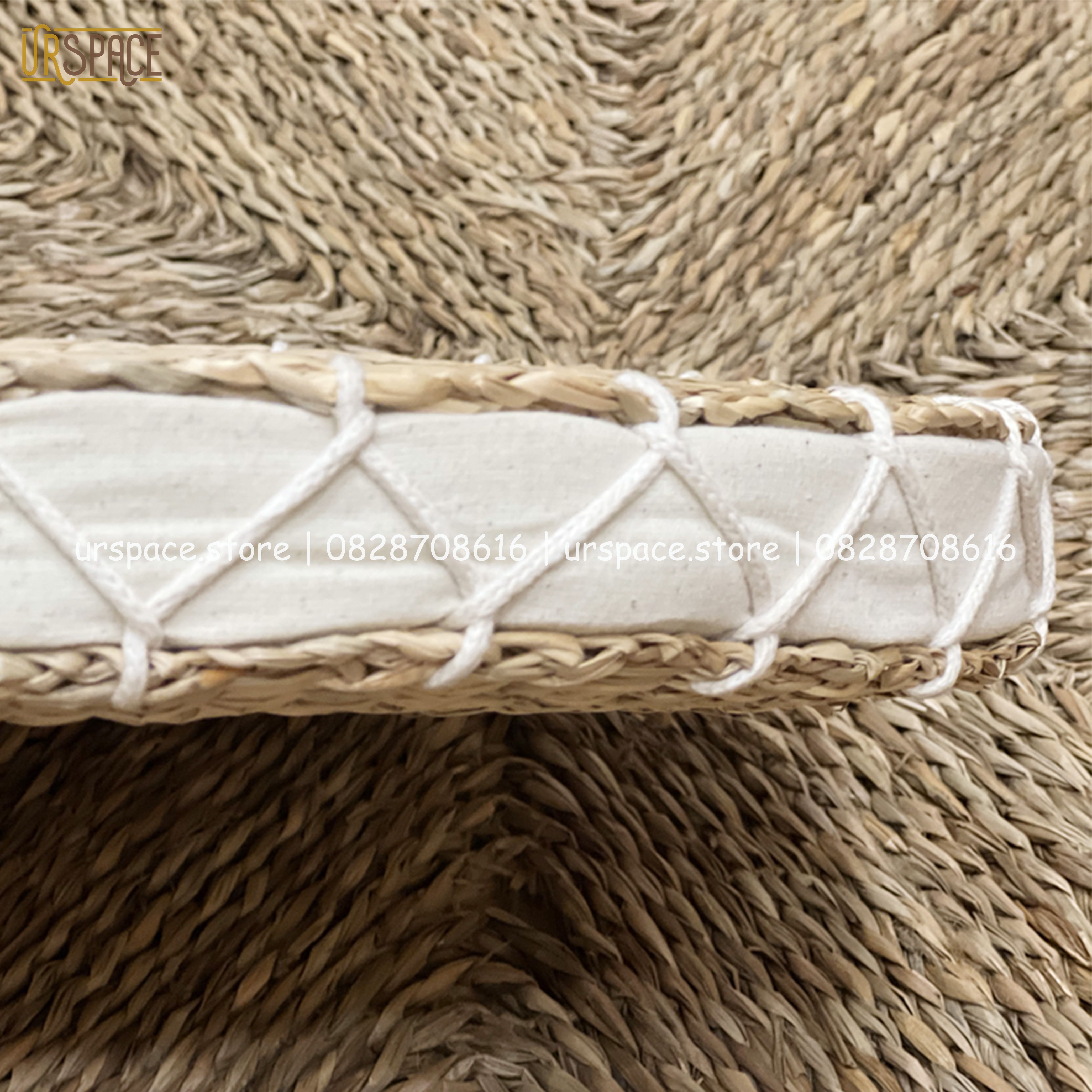 Đệm ngồi thiền bằng cói đệm đa năng hình tròn màu tự nhiên/ Searass Meditation Cushion Natural Color