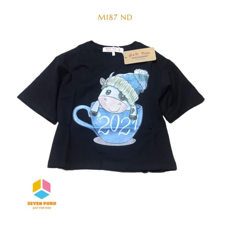 Áo Thun lửng - Croptop bé gái M187- G&amp;K Kids - Beeking - seven-poro