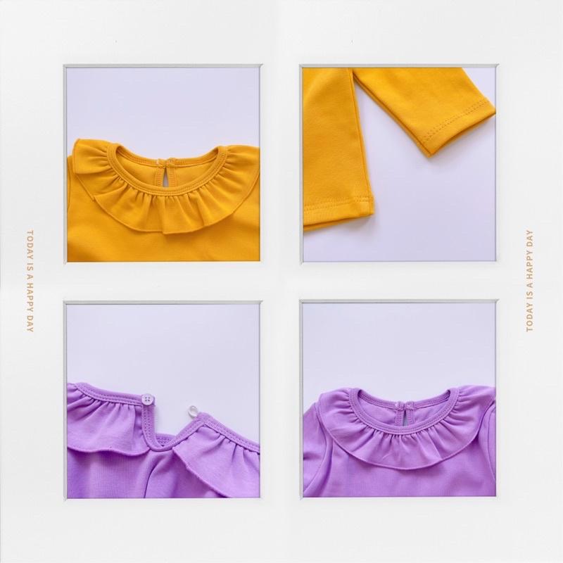 Bộ dài tay cho bé, đồ bộ bé gái cổ bèo đáng yêu, chất cotton co giãn 4 chiều cực mạnh size từ 10 đến 22kg