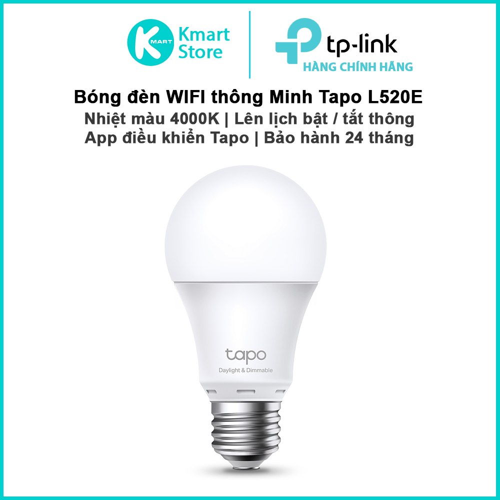 Bóng đèn WIFI thông minh Tapo L520E | Điều chỉnh ánh sáng thông minh | Cài đặt dễ dàng qua App Tapo | Bảo hành 24 tháng | Hàng Chính Hãng