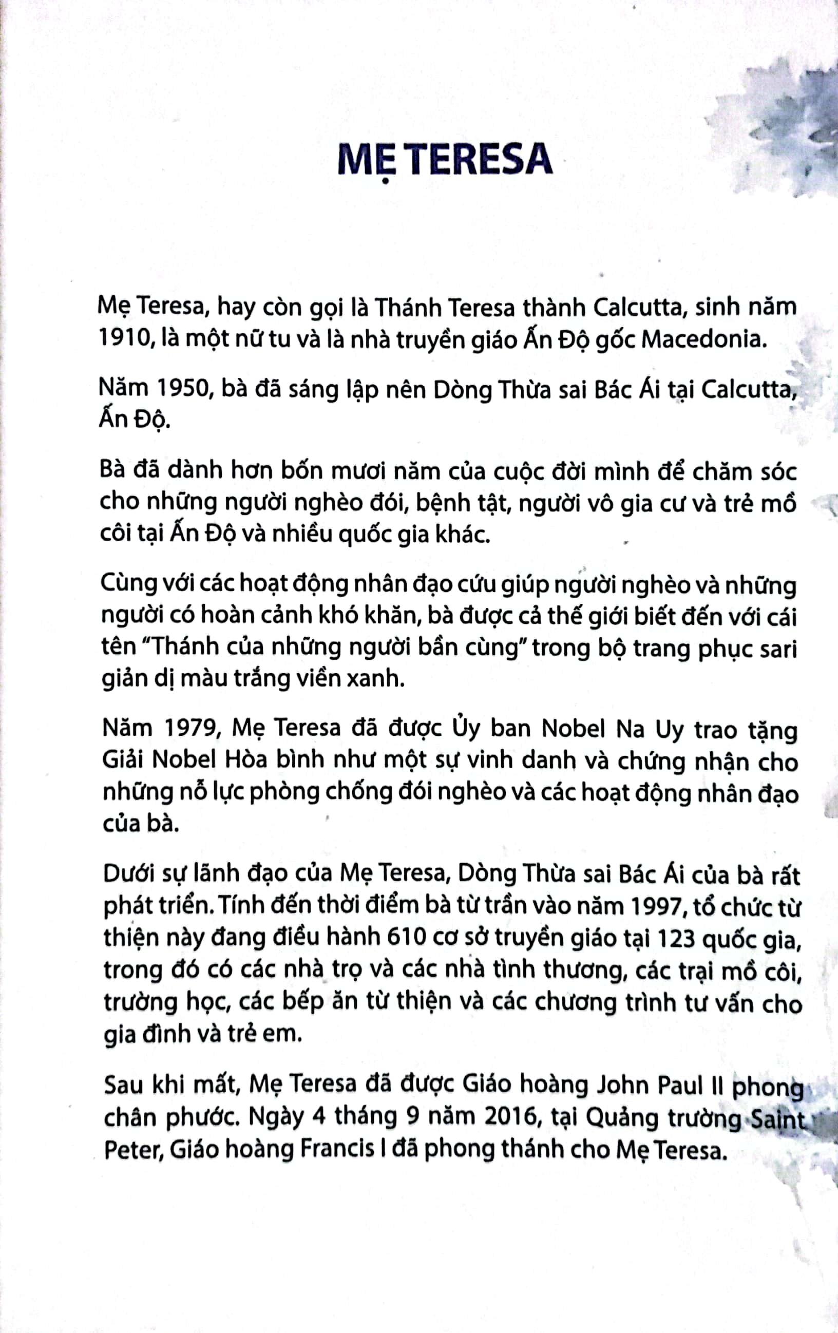 30s Mẹ Teresa Thay Đổi Bạn Mỗi Ngày