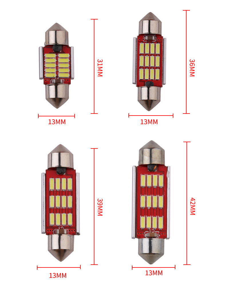 Bóng LED trần xe hơi chip 4014 festoon F4014-12