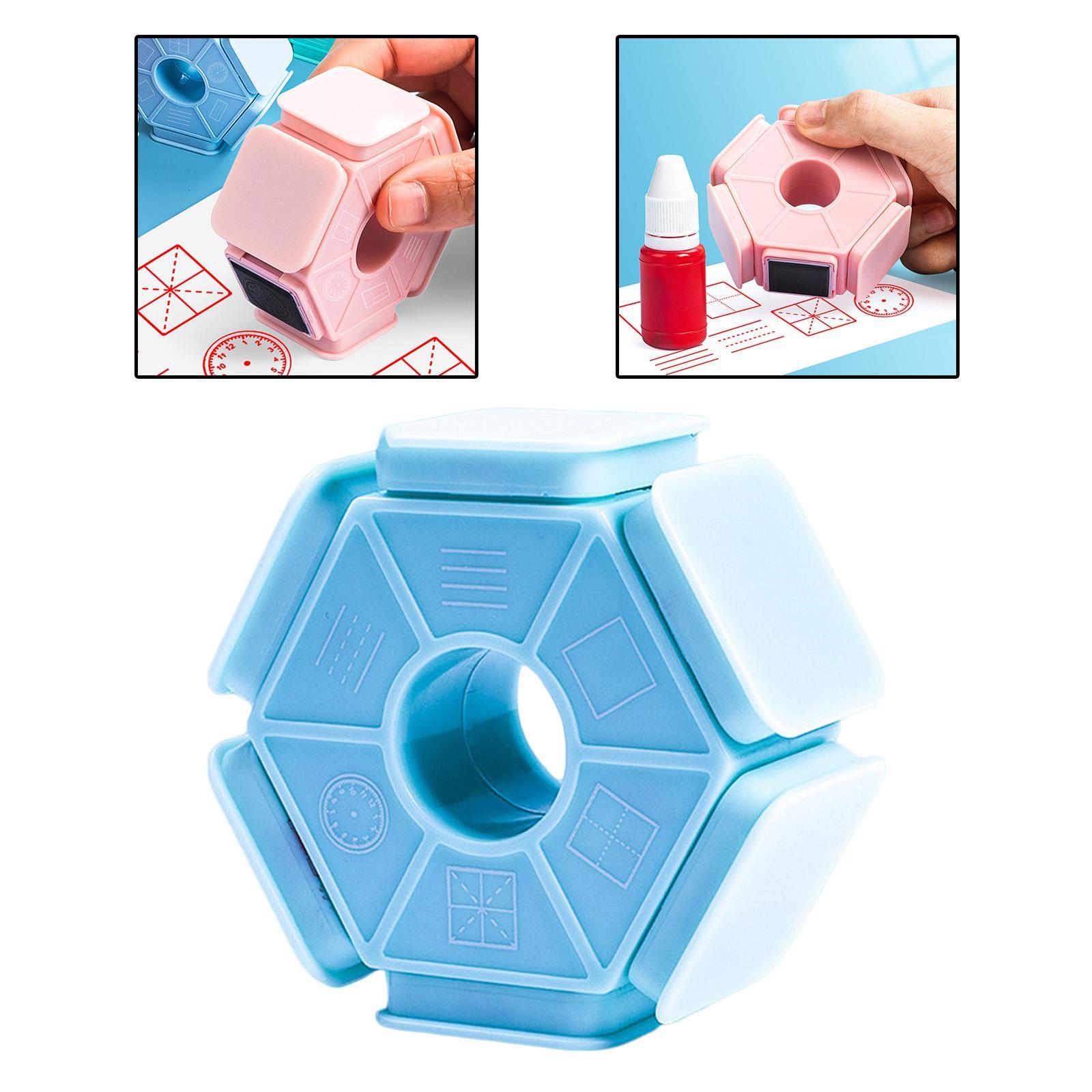 Homework Stamp English Seal Tianzi Grid Stamp for Primary School Student Blue