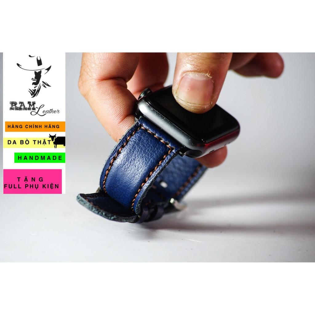 Dây đồng hồ RAM Leather da bò thật xanh navy - RAM classic 1958 -