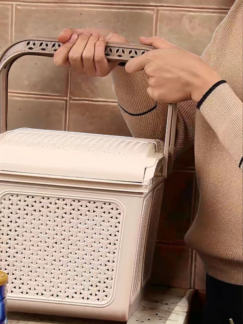 GIỎ ĐỰNG ĐỒ 2 QUAI XÁCH LÀN ĐỰNG ĐỒ CÓ NẮP ĐẬY THÔNG MINH ĐA NĂNG DÀNH CHO MẸ ĐI SINH MÀU SĂC PHONG CÁCH BẮC ÂU