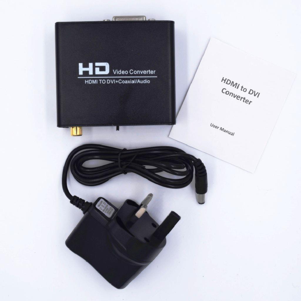 TO Converter with Coaxial audio converter with UK power adapter