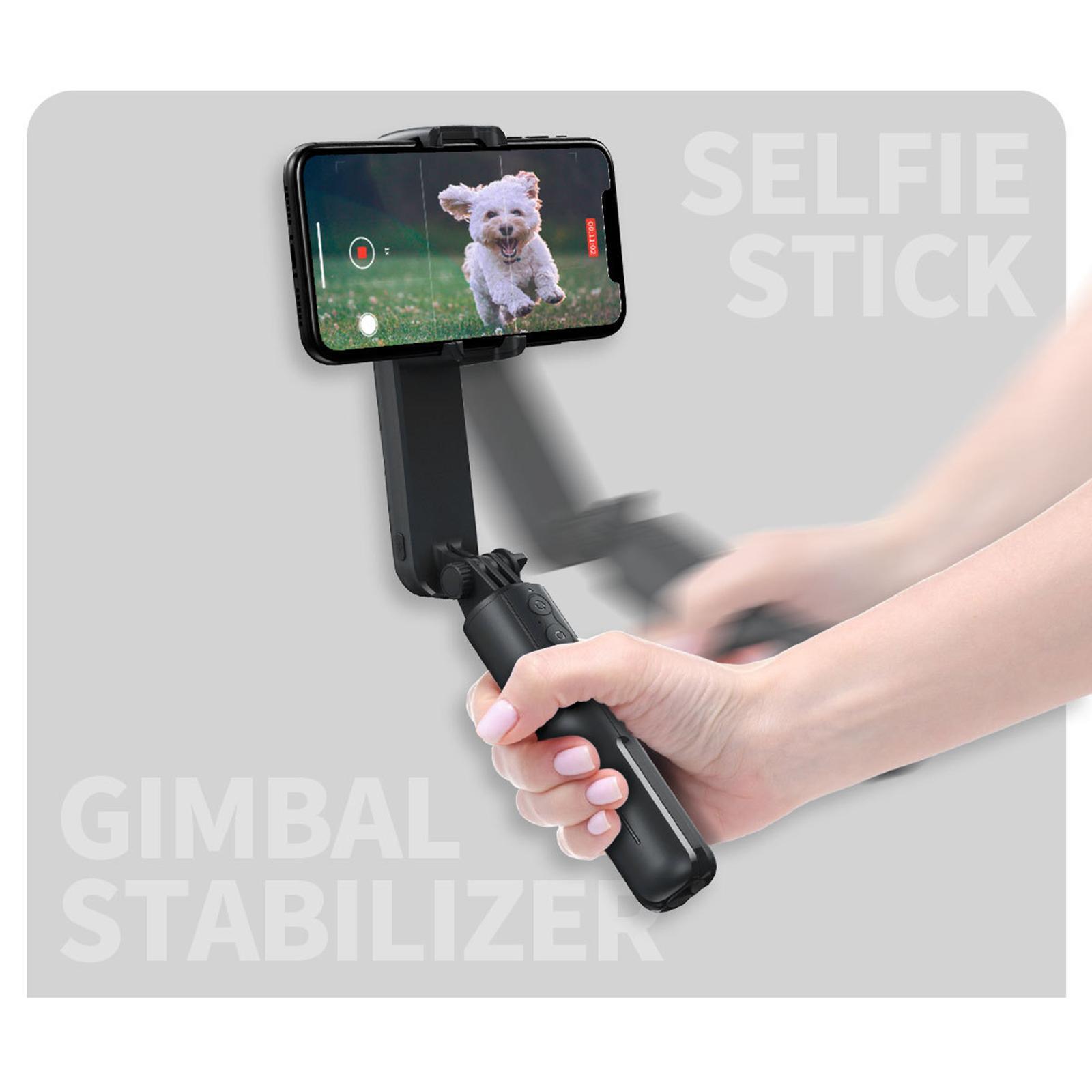 Wireless Remote Bluetooth Gimbal Stabilizer Rotation for Live Video Black