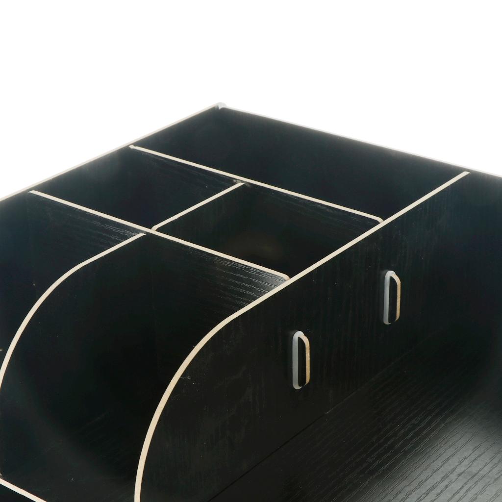 Wood Desktop Organizer Letter Tray File Mail Sorter gray