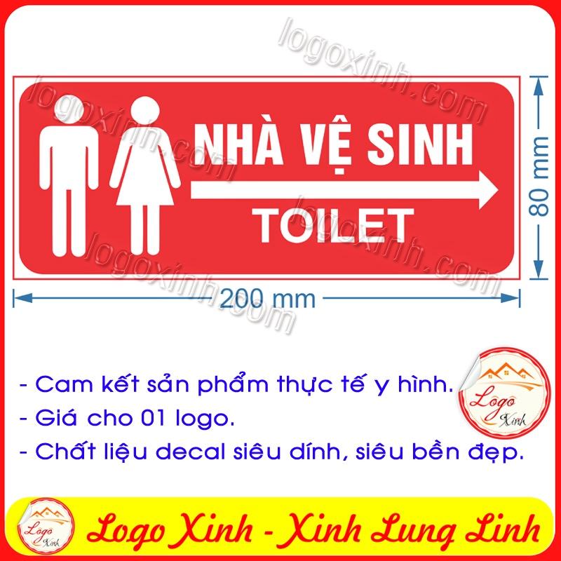 LOGO STICKER TEM BIỂN CHỈ DẪN LỐI ĐI NHÀ VỆ SINH NAM NỮ, HƯỚNG TOILET WC RESTROOM, CHỈ DẪN KHU VỆ SINH