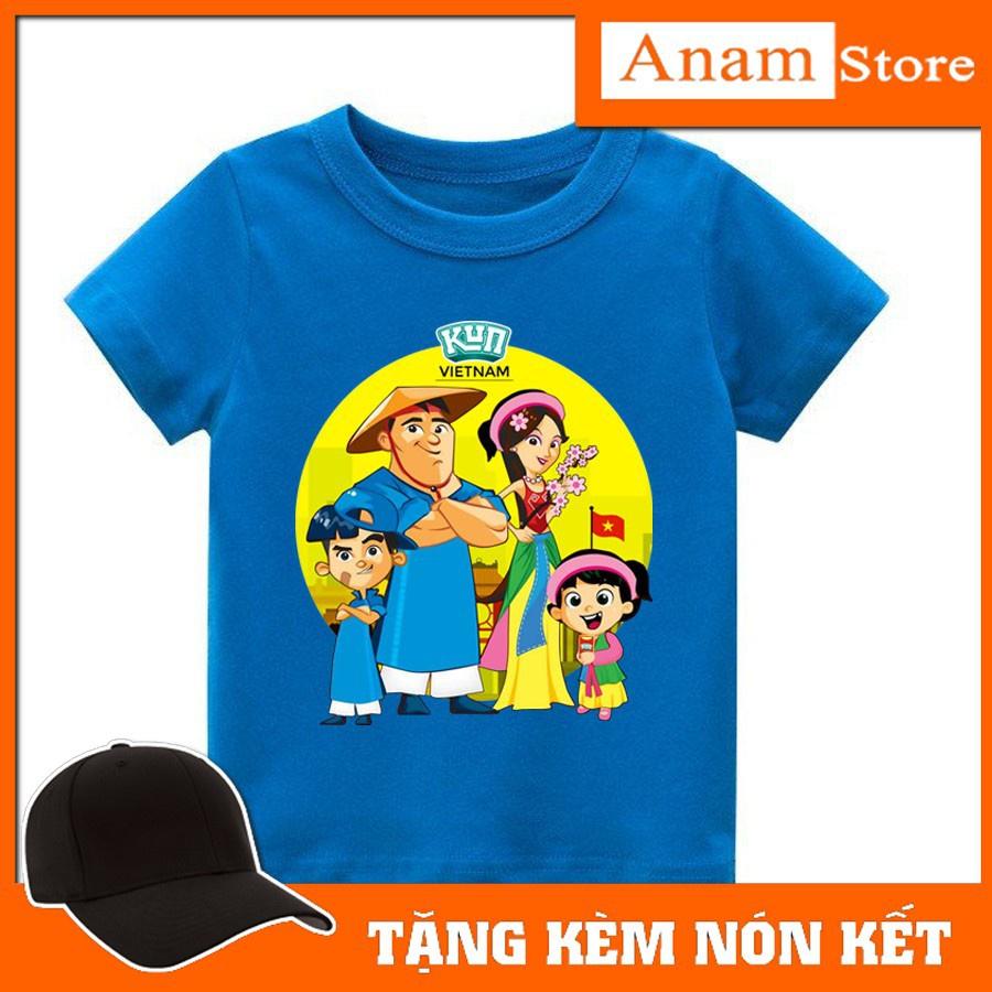 Áo thun trẻ em sữa kun 4, Gia đình nông dân siêu phàm, Tặng kèm nón kết, có size người lớn, Anam Store