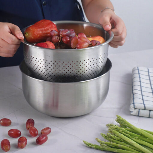 Set âu và rổ inox GKÖCH 2IN1 MYXED1718 (KT 20,5cm và 21cm) hàng chính hãng